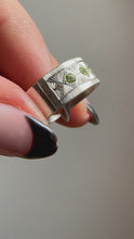 Hand Engraved Peridot Ring size 7