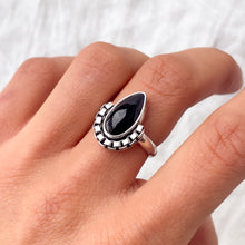 Black Onyx Ring | Teardrop | Size 7