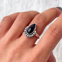 Black Onyx Ring | Teardrop | Size 7