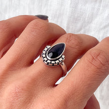 Black Onyx Ring | Teardrop | Size 7