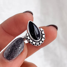 Black Onyx Ring | Teardrop | Size 7