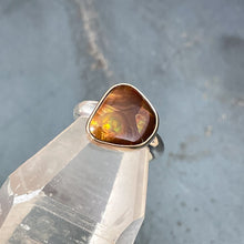 Fire Agate Ring | 14k Gold Bezel | Size 7