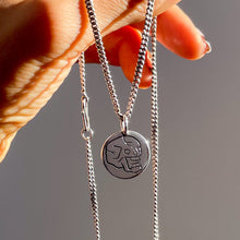 Hand Engraved Pendant & Vintage Curb Chain