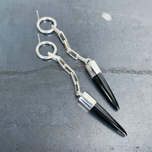 Black Jade Dagger Earrings