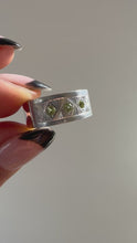 Hand Engraved Peridot Ring size 7